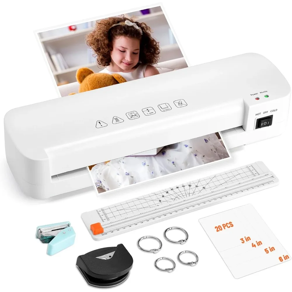 Laminator 6 in 1 13 inch A4 Thermal Laminating Machine, Give 15 Pcs Pouches and Paper Trimmer