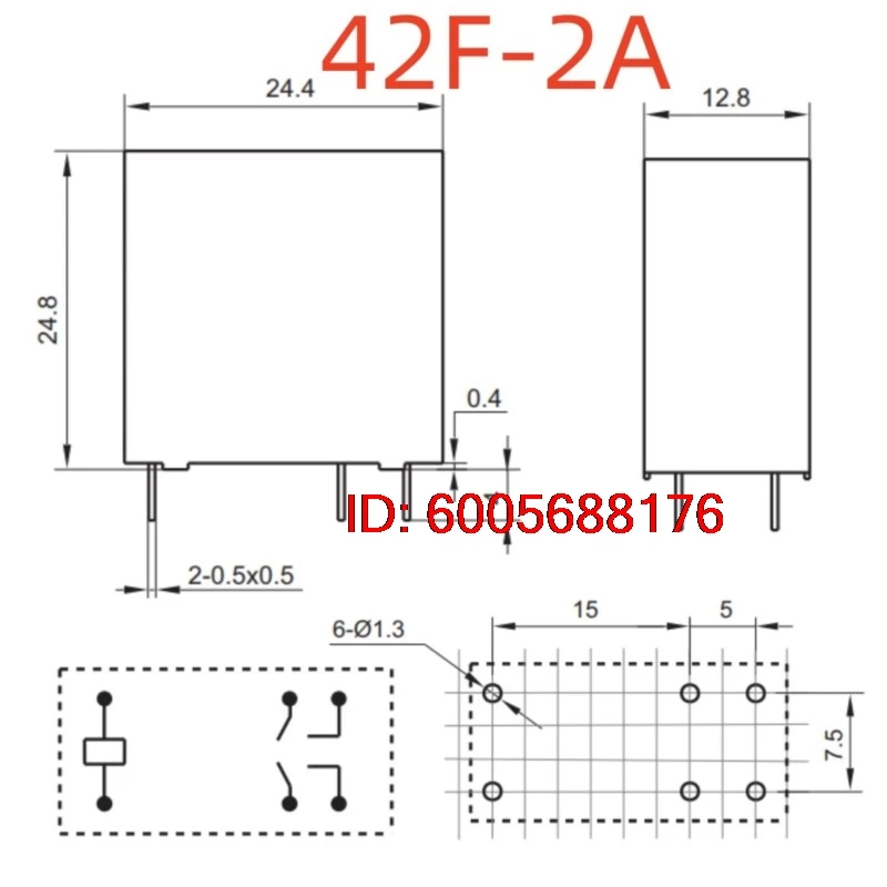 10PCS New FTR F4AK024T ; F4AK012T (42F2A-Coil:12V/24V-5A) Relay 6pins