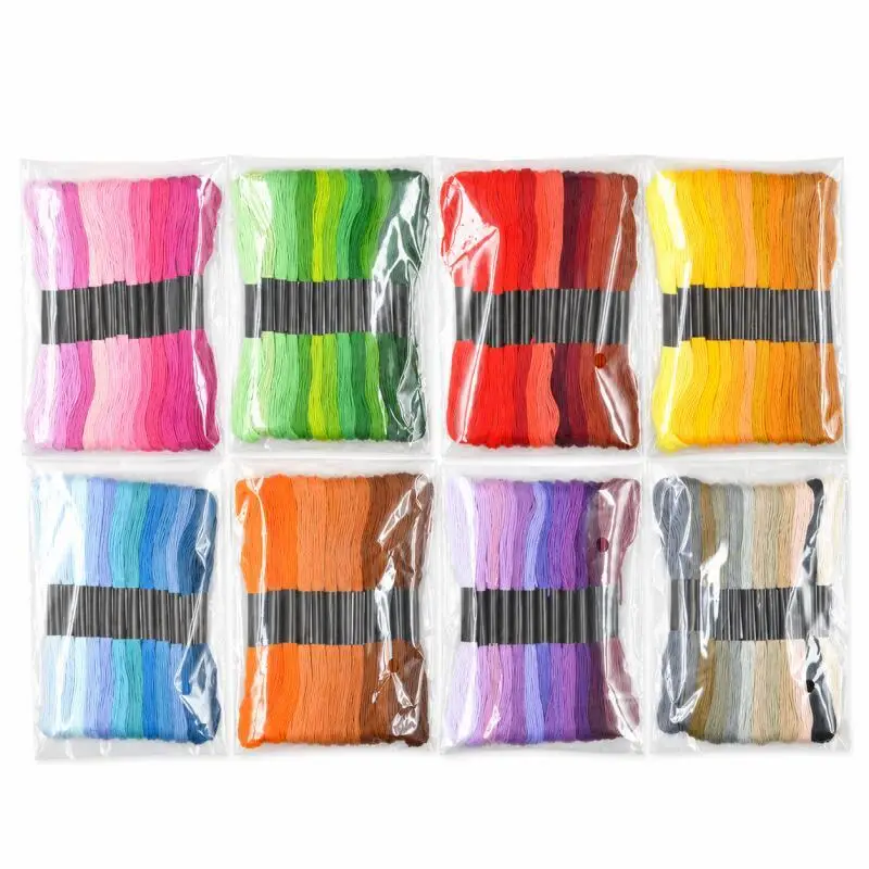 12 Gradient Color Cross Stitch Embroidery Threads Rainbows Colored Hand Embroidery Floss DIY Sewing Use
