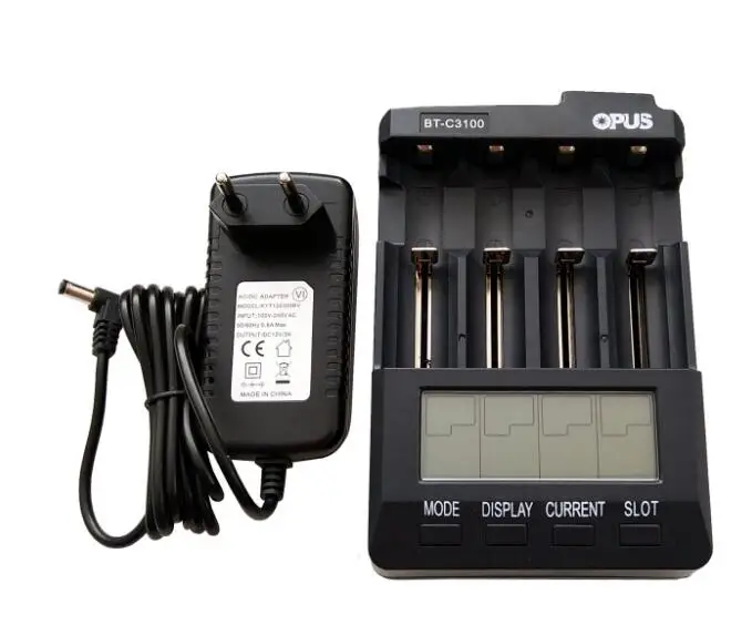 OPUS BT-C3100 Intelligent Digital Battery Charger Tester LCD Multifunction & power supply for 4 AA AAA 18650 Rechargeable