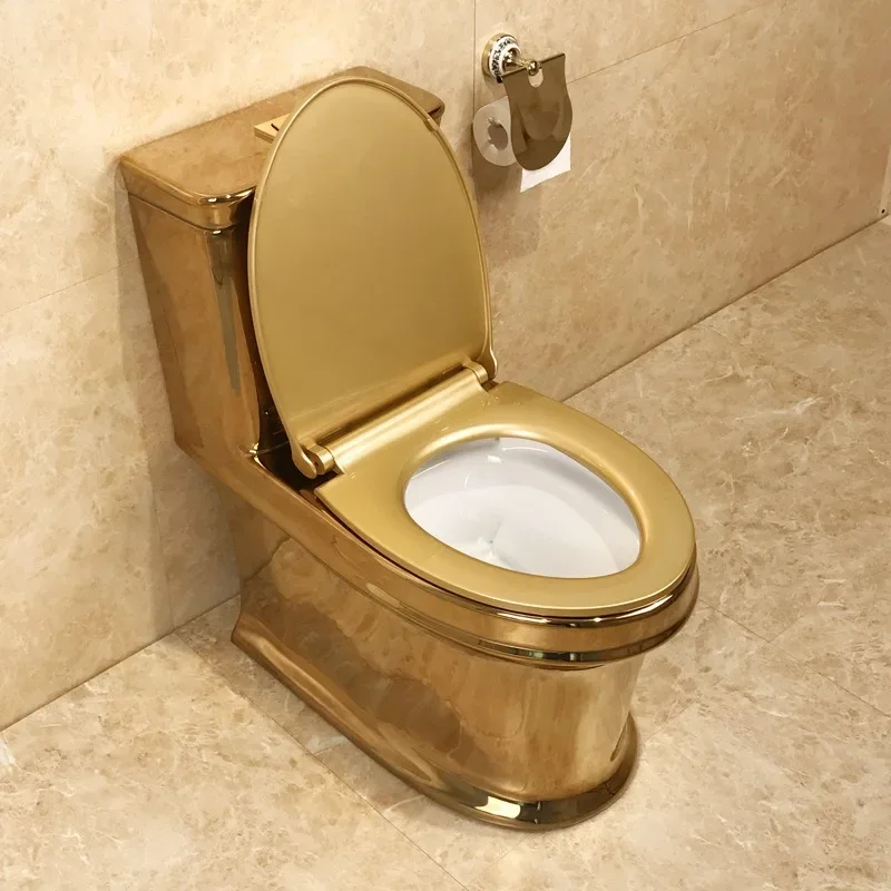 Export gold   color toilet siphon super vortex flush gold plated  local tyrant gold pumping