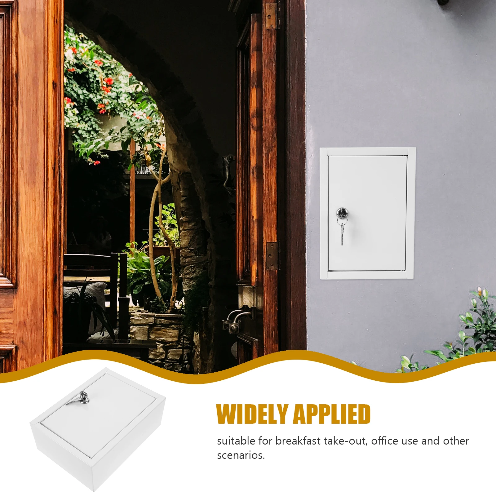 

Wall Mount Box Lockable Outdoor Delivery Box Sturdy for Packages Mail Lightweight Front Porch Holder