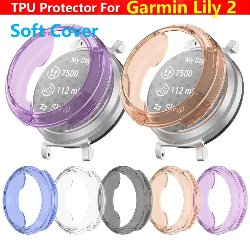 Protective Case For Garmin Lily 2 Samrt Watch Strap Soft TPU Cover Bumper Accessories Lily2 Classic Silicone Frame Band