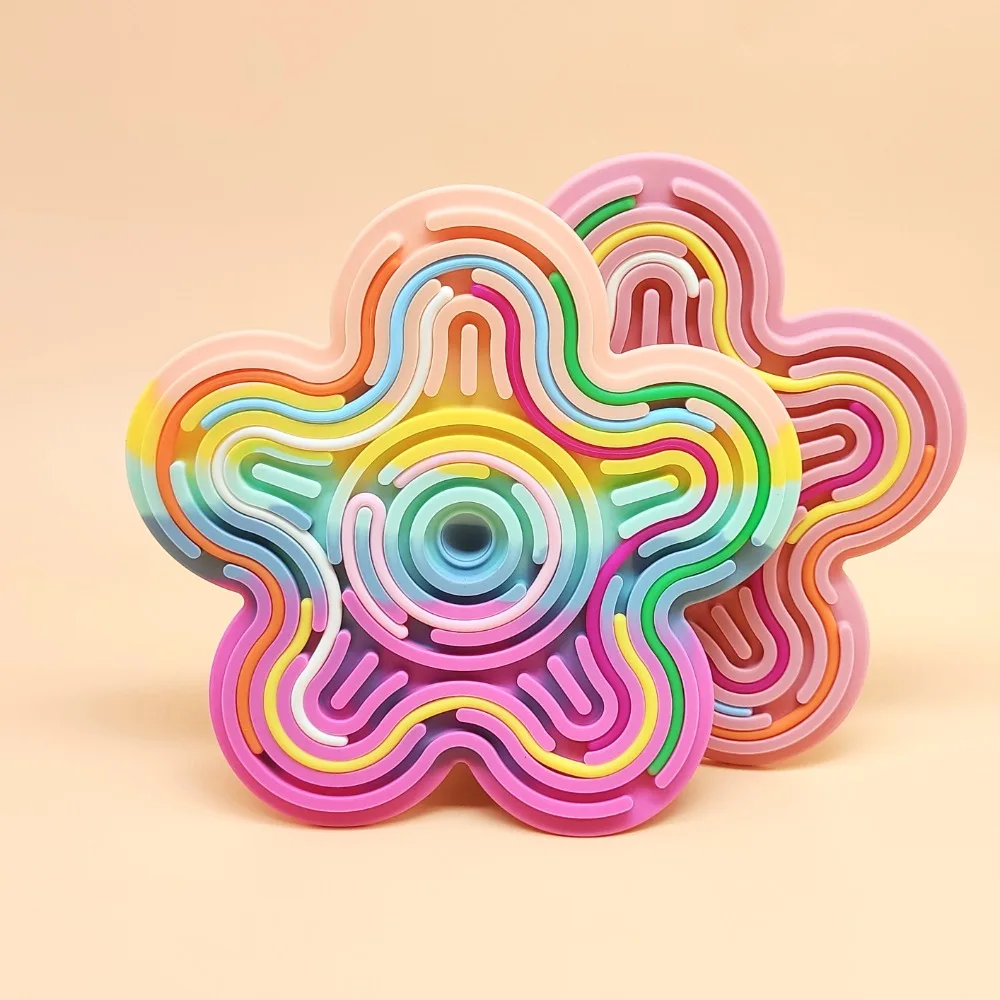 Useful Flower Shape Sensory Activity Board 18 Strings Stress Relief Fidget Pad Toys Silicone Autism Sensory Products for Kids 3+