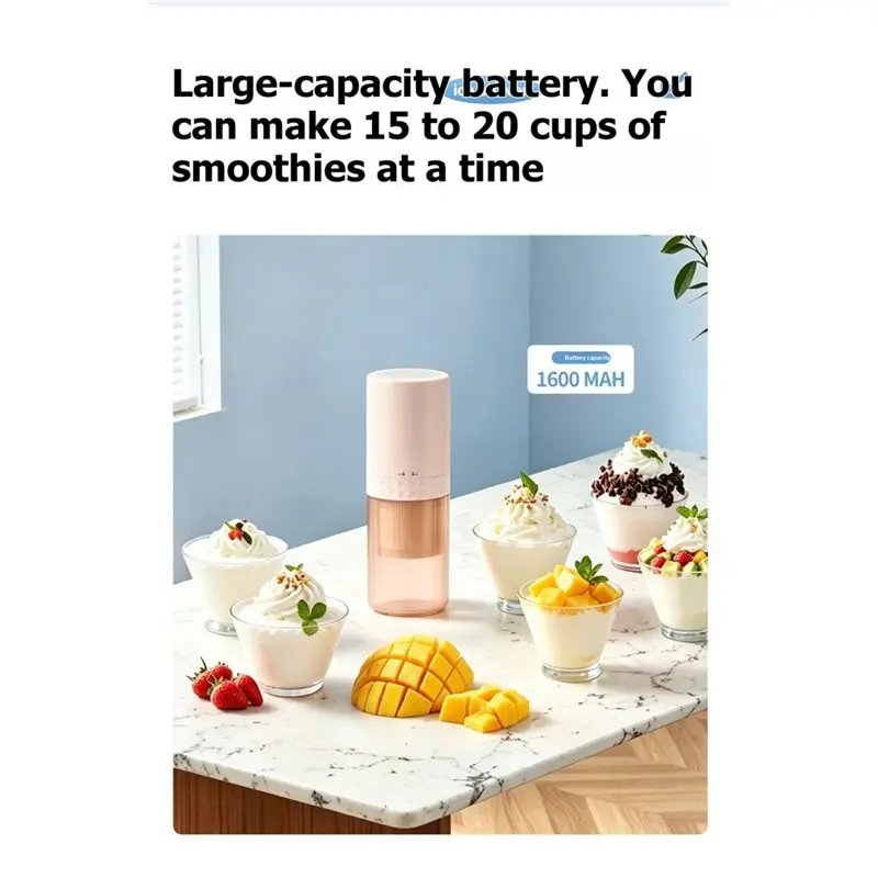 WORTHOWN-Rotary Ice Crusher Electric Shaver USB Powered Shaved Ice Machine For Household For Cafe Bar Kitchen