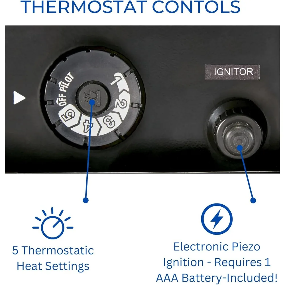 Duluth Forge Conjunto de toras de gás sem ventilação de carvalho dividido de 18 polegadas com 30.000 BTU e controle T-Stat - Modelo DLS-N18T-1