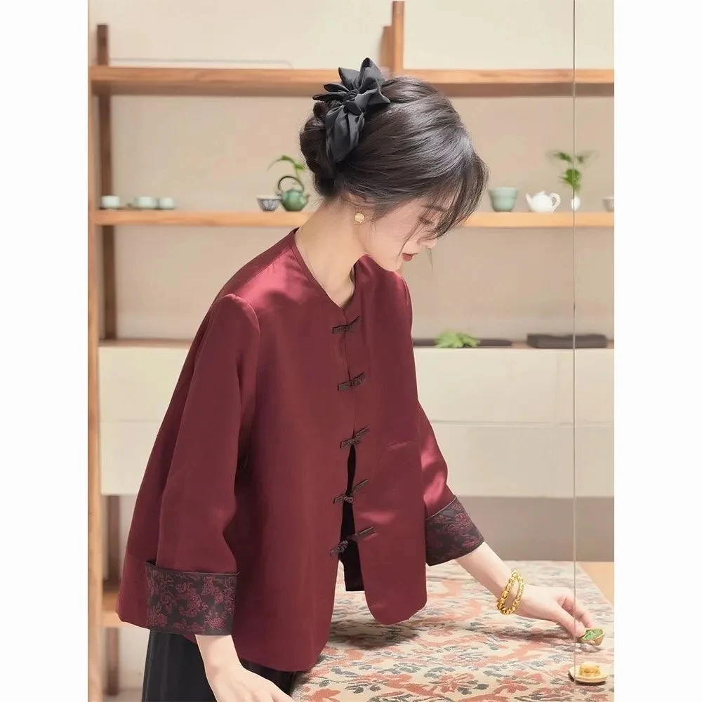 2026 New Chinese Style Retro Short Jacket Fashion Temperament Slim High-end National Coat 4XL Large Size Short Cardigan Outwear