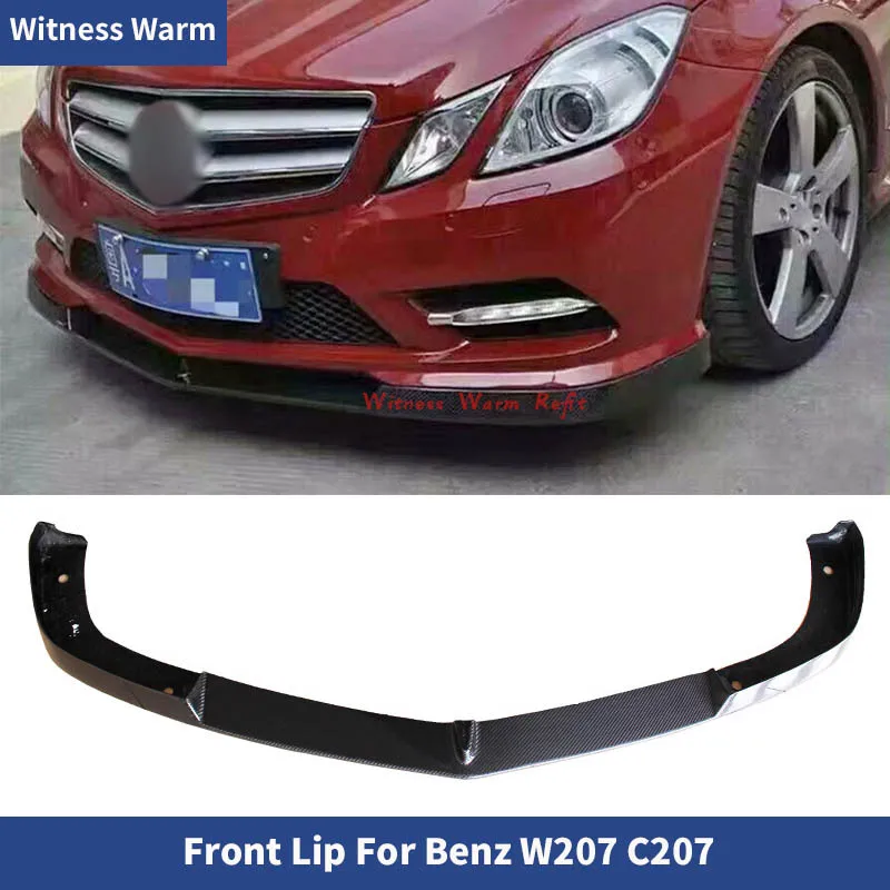 W207 Carbon Fiber Front Bumper Lip Spoiler Diffuser for Benz C207 E200 E260 E350 Coupe Car Sport Bumper 2010 2011 2012 2013