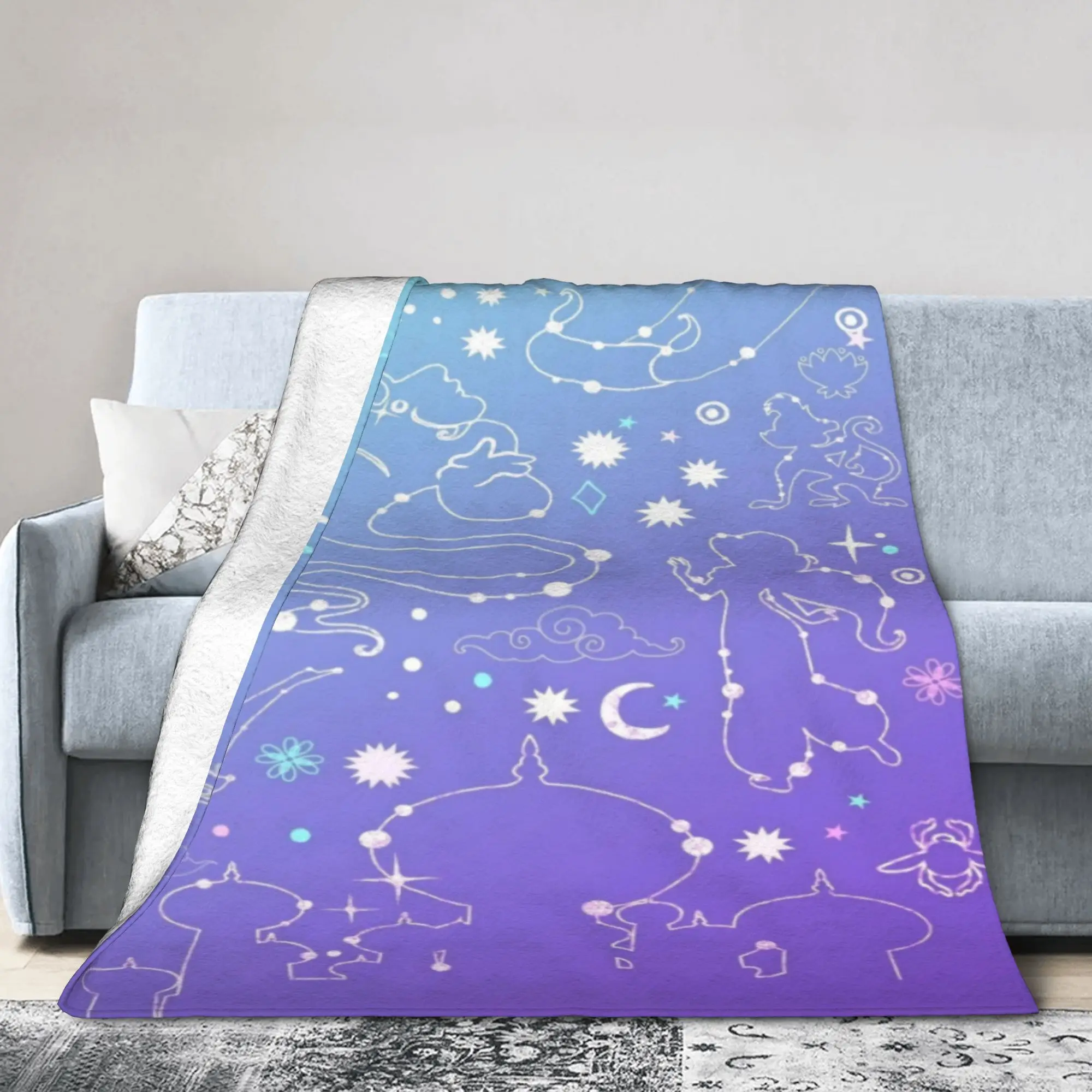 Novelty Design Aladdins Magic Carpet  Blanket Soft Fleece  Cozy Throw Blanket Machine Washable