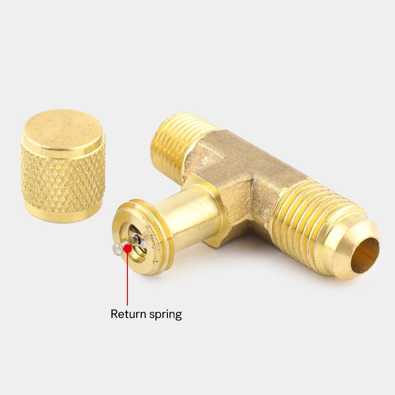 Automotive Air Conditioner Fluorine Meter Press Exhaust Valve Switch Refrigerant Meter Exhaust Valve Tee Joint Liquid Filling To