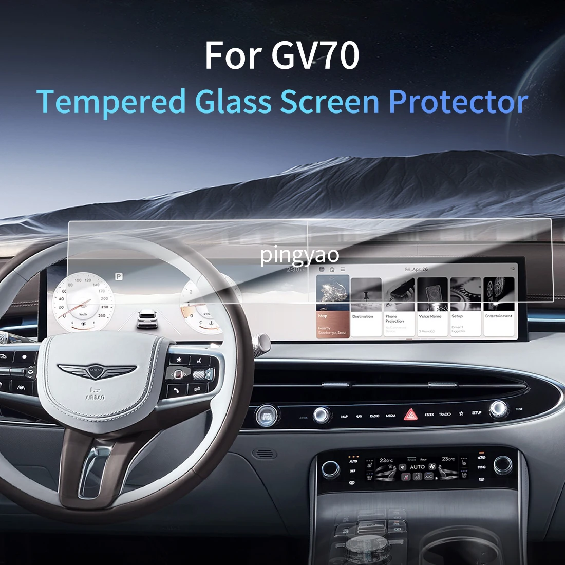 

Car Sticker Screen Protector Navigation Display Tempered Glass Protective Film Car Vehicle For 24 GENESIS GV70