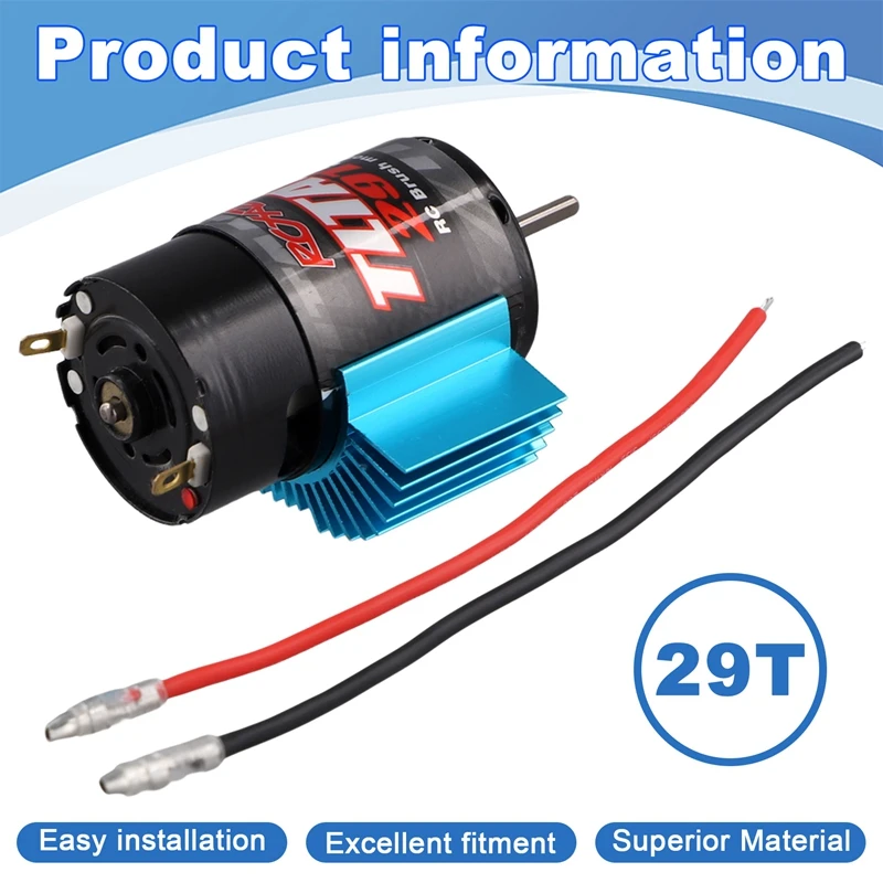 550 Brushed Motor With Heat Sink For 1:10 RC Crawler Axial SCX10 AXI03007 JL 90046 Slash TRX4 TRX6