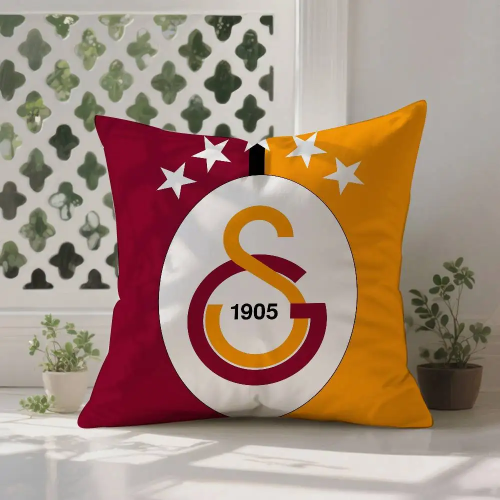 نادي شعار G-GalatasarayS كيس وسادة مكافحة الغبار المخدة غير مرئية سستة حريري قصير أفخم غطاء وسادة أريكة