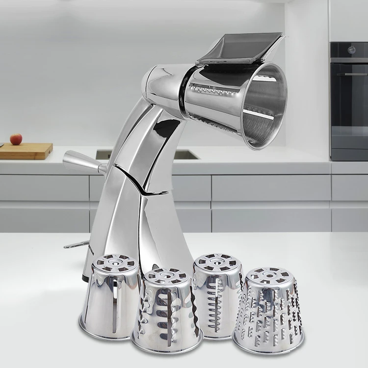 

Food Shredder Onion Cutter with 5 Pieces Vegetable Spiral Sun Leaf Metal Cheese Grater Custom Kitchen Accessories