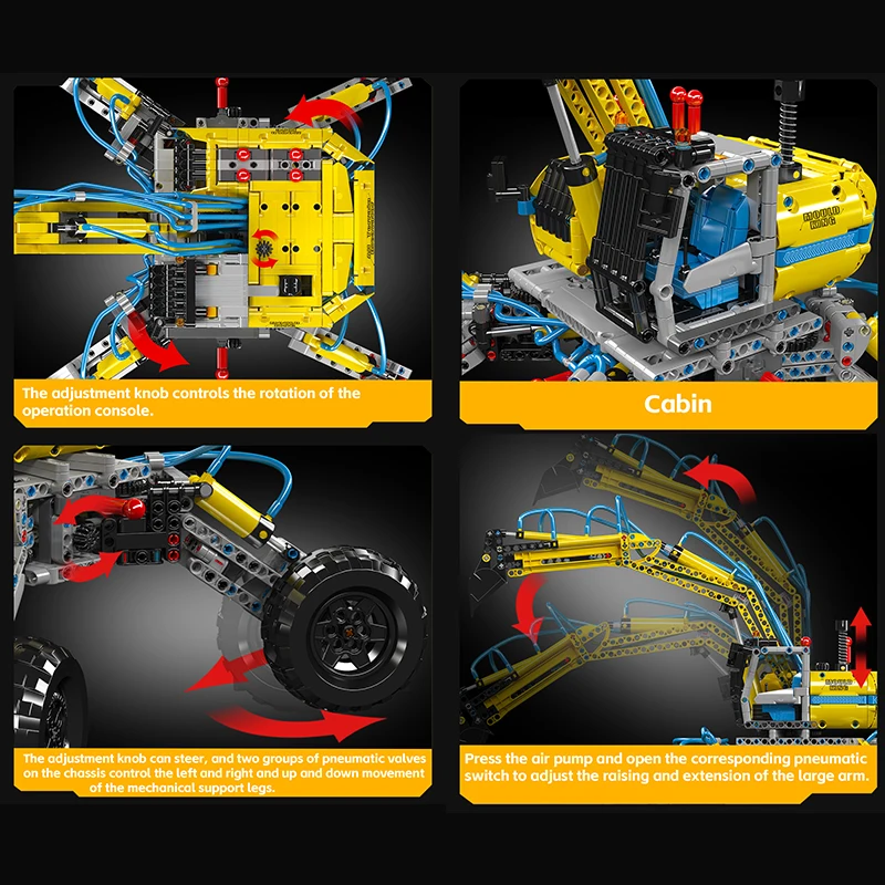 قالب King 17060 Funtiona سيارة فنية اللبنات RC هوائي جميع التضاريس حفارة نماذج من الشاحنات هدايا عيد الميلاد للأطفال