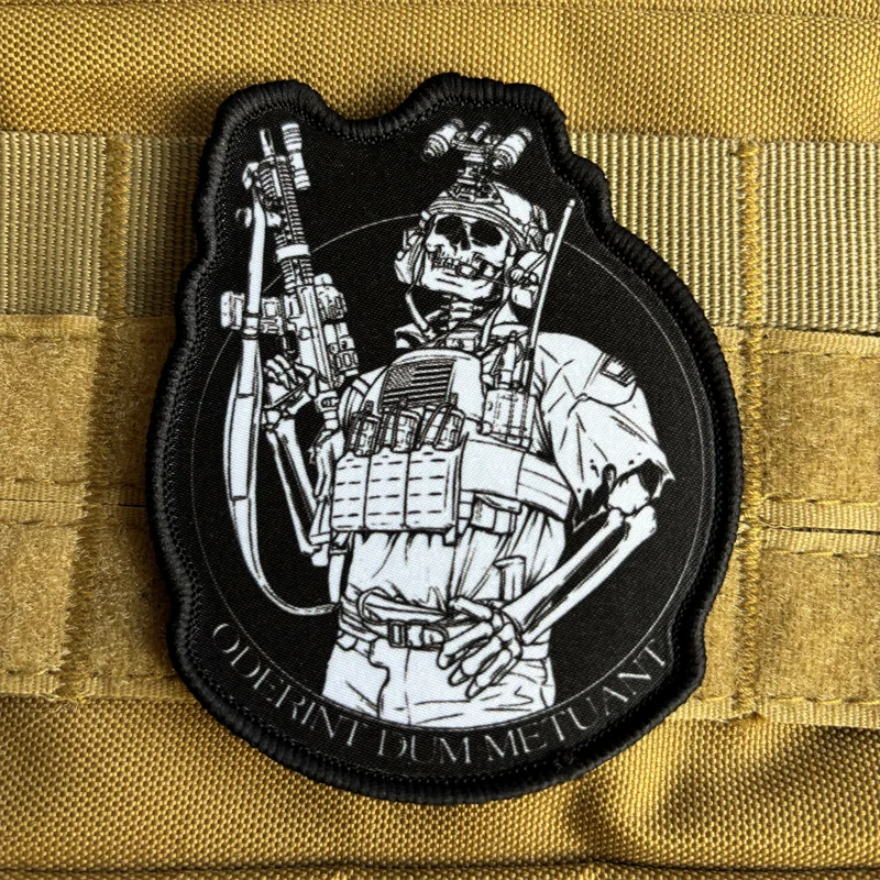 Amerykańska czaszka żołnierz naszywka taktyczna armia strzelec odznaka morale drukowanie naszywki z haczykiem i pętelką wojskowa opaska na ramię naklejka na plecak