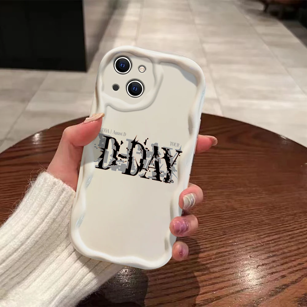 Fashion Suga D-DAY 3D Wave Case For iPhone 15 14 13 12 11 Pro Max Mini X XR XSMAX 8 7 6S Plus Soft Silicone Cover