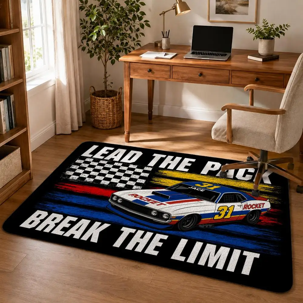 Born To Race Floor Mat Soft Flannel Rug Non Slip Washable Quick Dry Door Mat for Bathroom Kitchen Bedroom Home