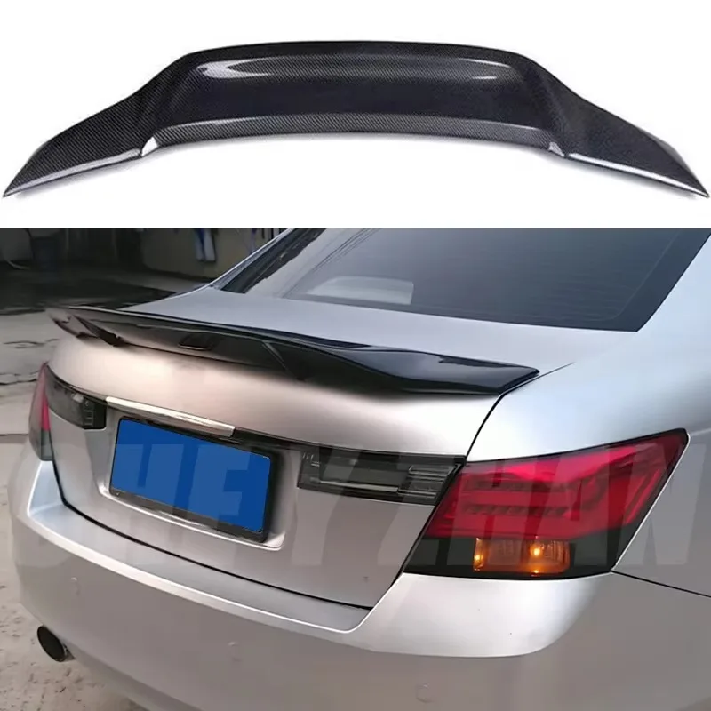Spoiler Wings For 2009-2013 Honda Accord 8th Gen Carbon Fiber R Style Rear Trunk Tail Wing Auto Body Kit Exterior Accessories