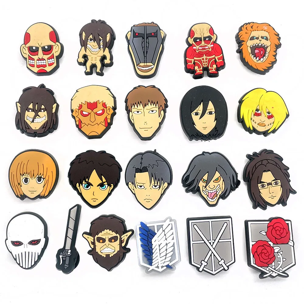 Accessory Anime Attacking Giants DIY Decoration Buckle in Stock Shoe Charms Accessories for Crocs Sandals DIY Y2k Fashion Anime
