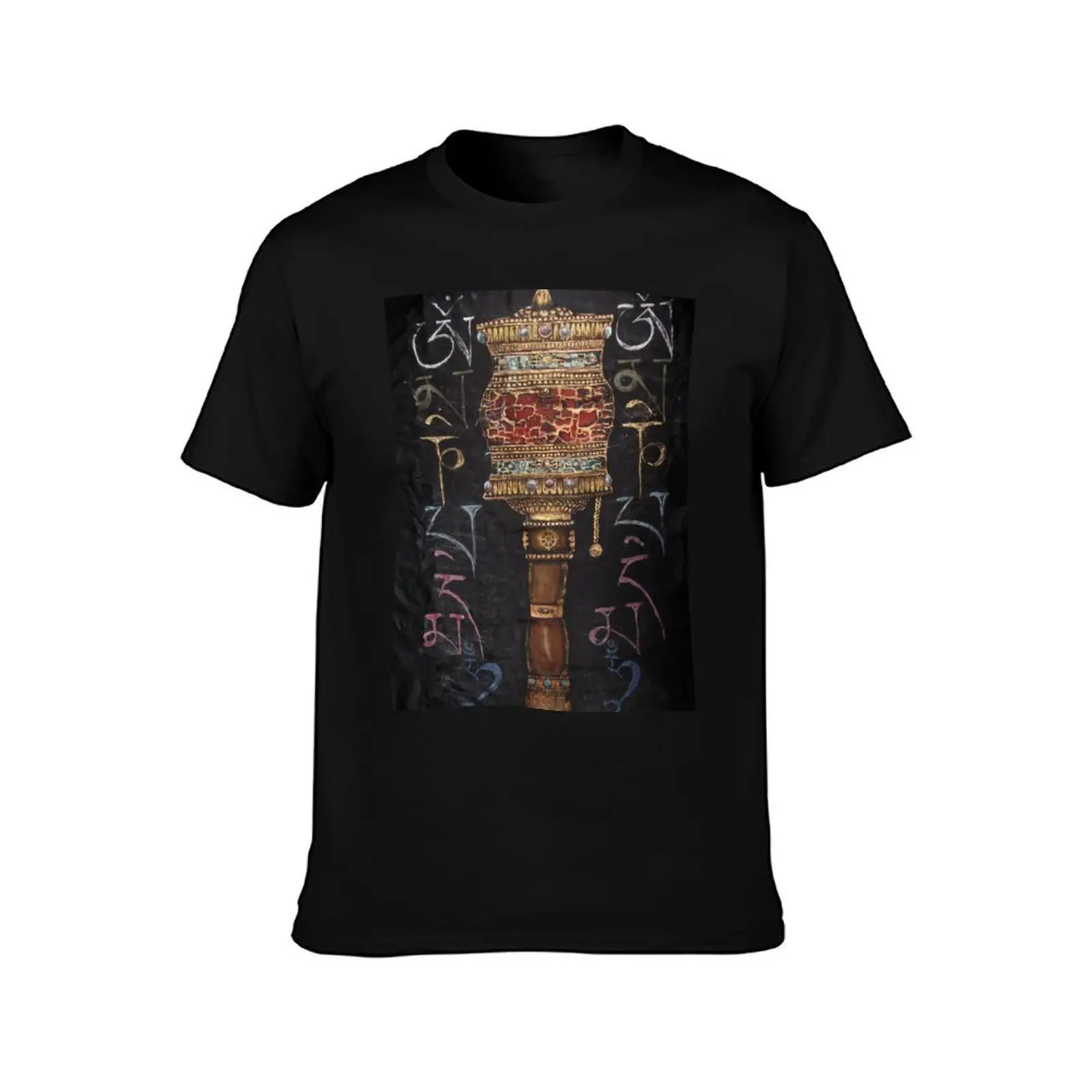 Buddhist Prayer Wheel T-Shirt Work Utility Short Sleeve Shirt