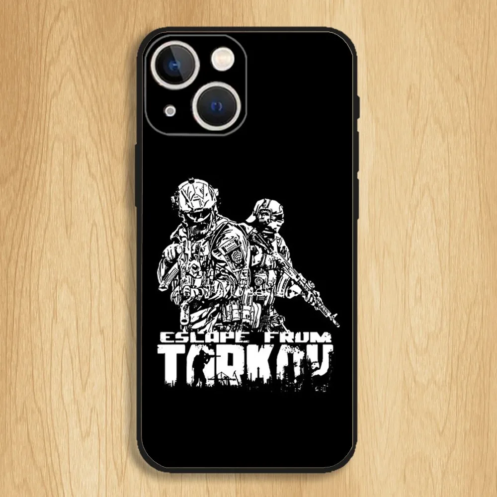 Escape From Tarkov Game Phone Case For iPhone15,14,13,12,11,Pro,Max,Plus,Mini,X,XS,XR,8,7,6,S,Plus,SE Soft Black Case