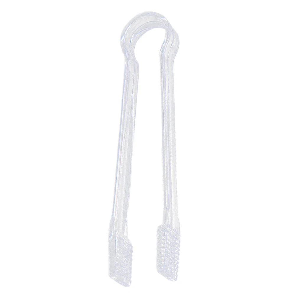 

12 Pcs Ice Tongs Acrylic Kitchen Tool Clear Serving Clip for Cube Bucket Salad Mini Food Handler Anti Skid Stable