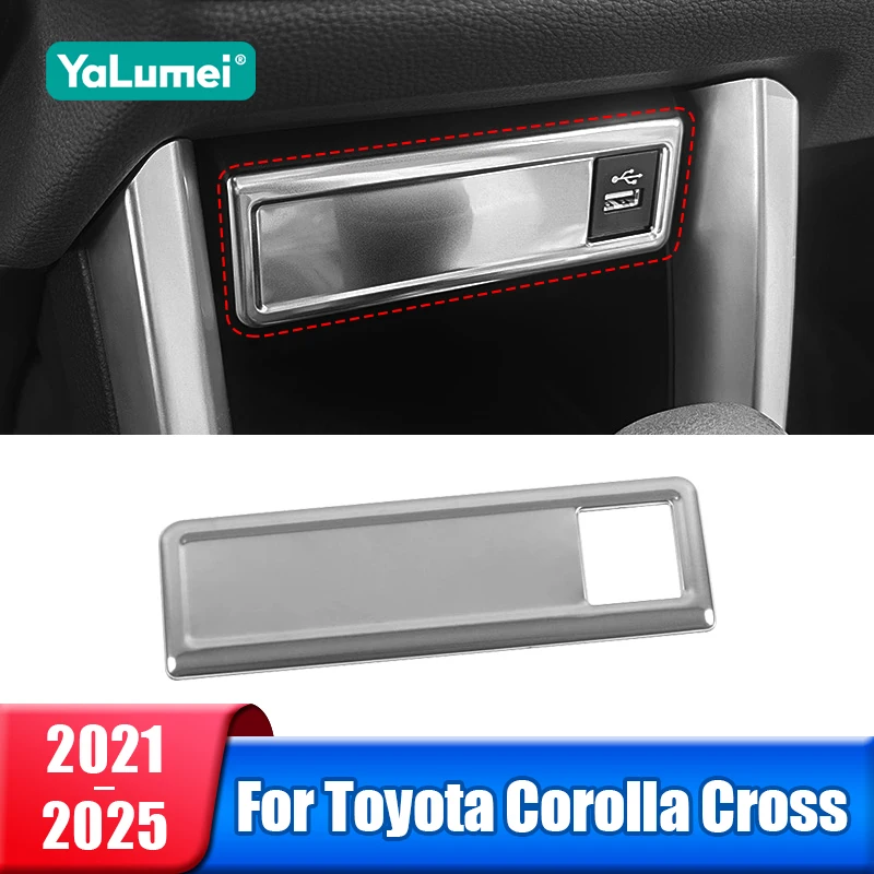 

Car Central Control USB Port Trim Frame Cover For Toyota Corolla Cross XG10 2021 2022 2023 2024 2025 Hybrid Interior Accessories