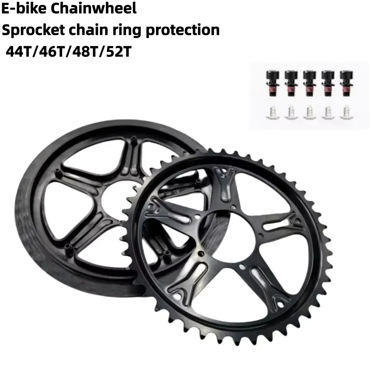 GUSTAVO G340 E-bike Chainwheel 44T/46T/48T/52T Sprocket Chain Ring Protection For Bafang BBS01 BBS02 MidDrive Motor