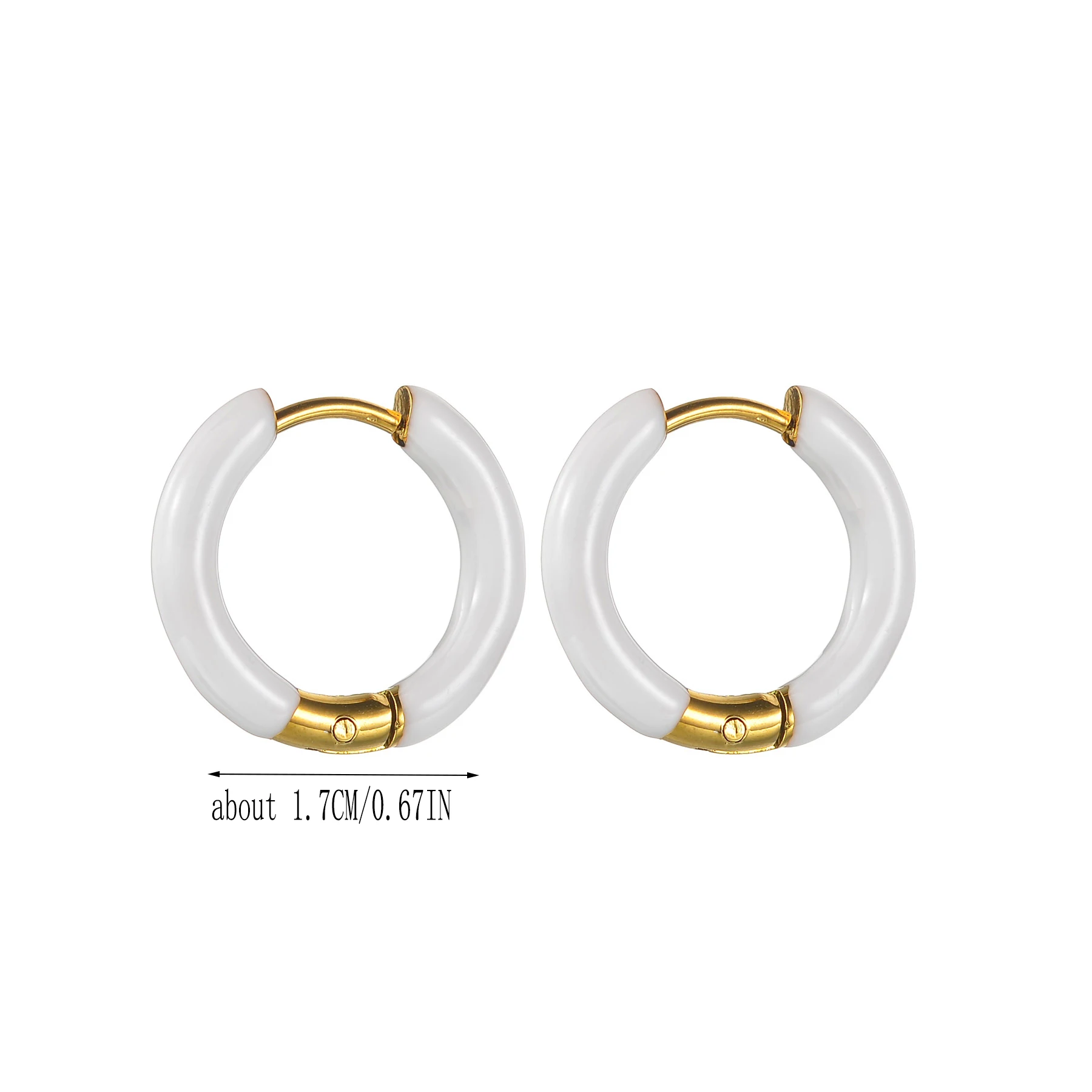 MeMolissa 2pcs Stainless Steel Hoop Earrings for Women Men Round Circle Earring Dripping Oil Enamel Earring High Quality