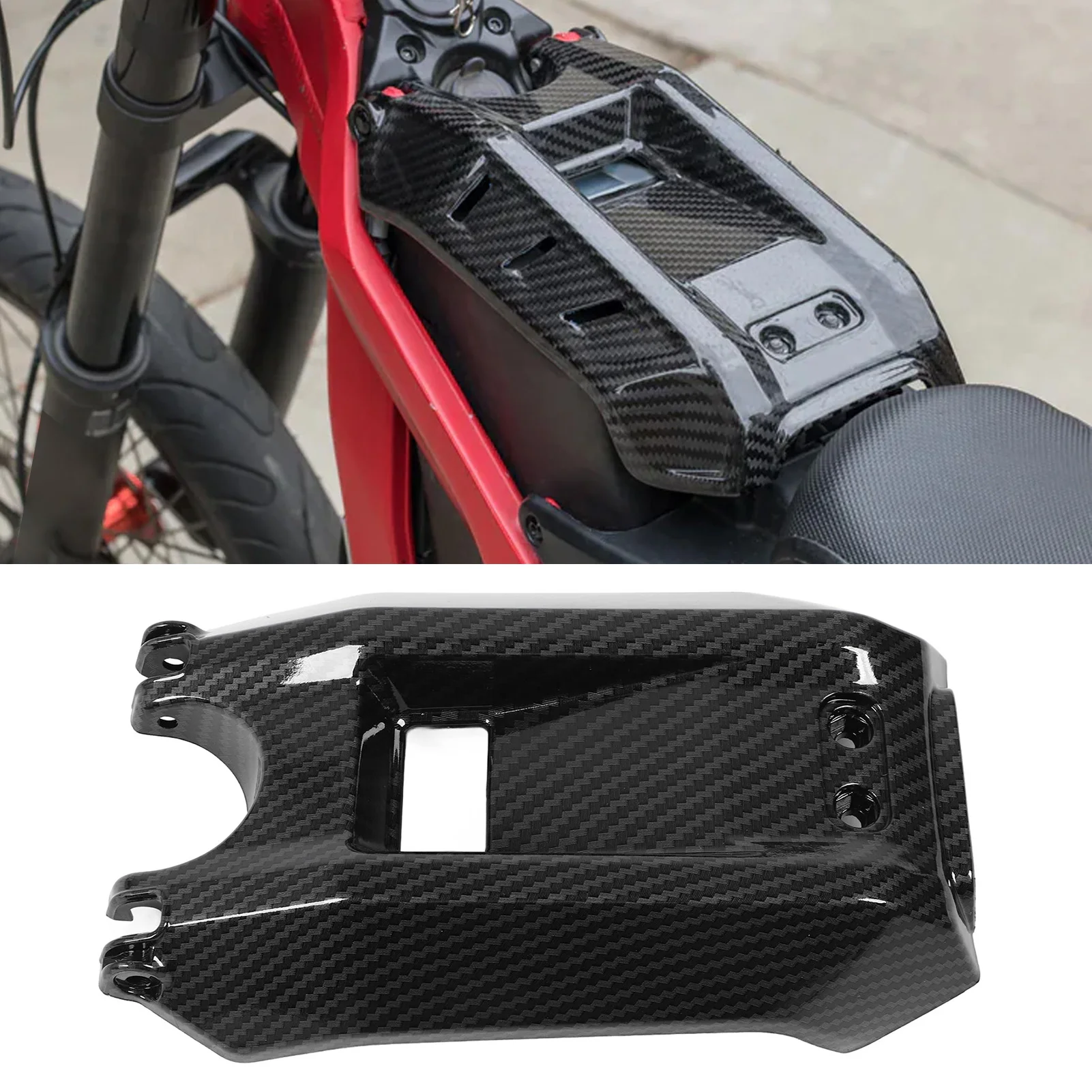 Electric Dirt Bike Battery Cover Guard Carbon Protector Fiber Pattern Replacement for SUR-RON Light Bee X S