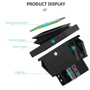 2 buah Sakelar Daya 30A Sakelar Rocker Perahu 125V / 250V AC Sakelar Hidup/Mati Sakelar Sakelar 4 Pin dengan Sakelar Tahan Air Sertifikat UL 10 sertifikat penjualan terbaik - №