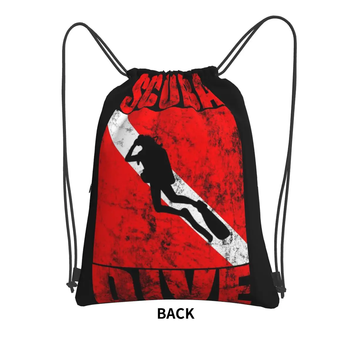 Scuba Dive Diver Down Flag Diving Gear Backpacks Casual Drawstring Bags Sundries Bag Book Bags for Man Woman Students