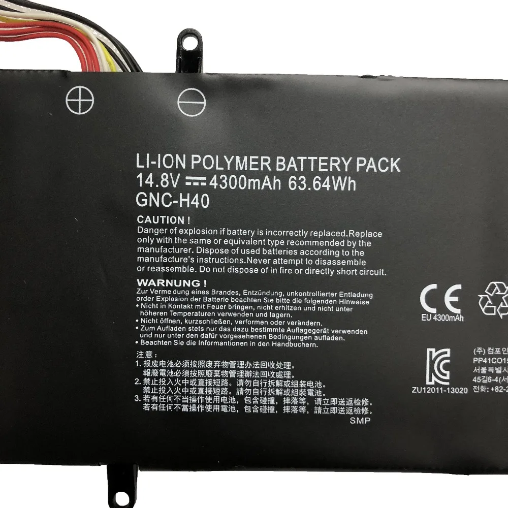 14.8v 63.64wh 4300mah GNC-H40 original GNC-h40 bateria do portátil para gigabyte GNC-h40