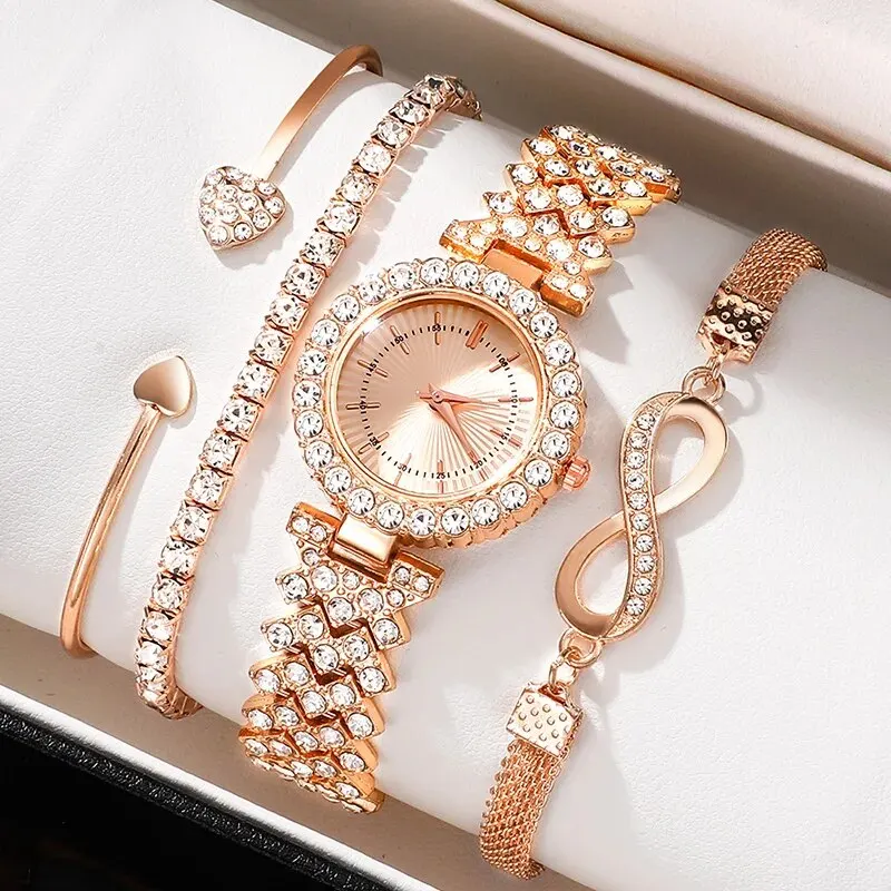 Diamond Women Watches Rose Gold Watch Ladies Wrist Watches Luxury Brand Rhinestone Womens Bracelet Watches Female Relogio