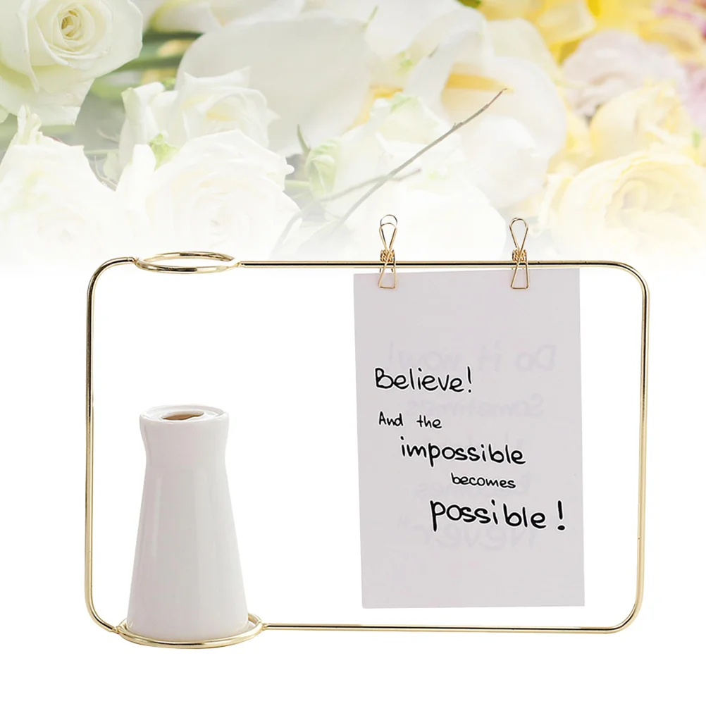 

Flower Arrangement Ornament Wrought Iron Ceramics Vase Simple Desktop Decor Nordic Style Dried