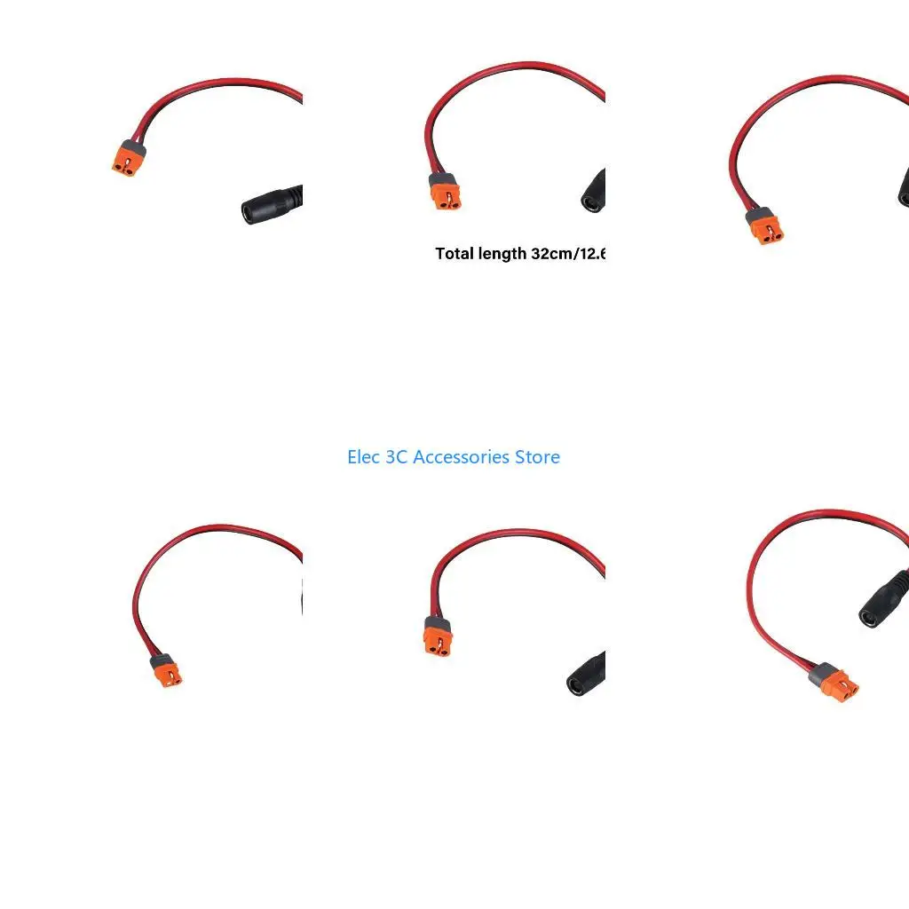 Y51A 14AWG Solar Panel Charging Cable 32cm XT60I Female to DC7909 Female for Outdoor Power Supply Systems