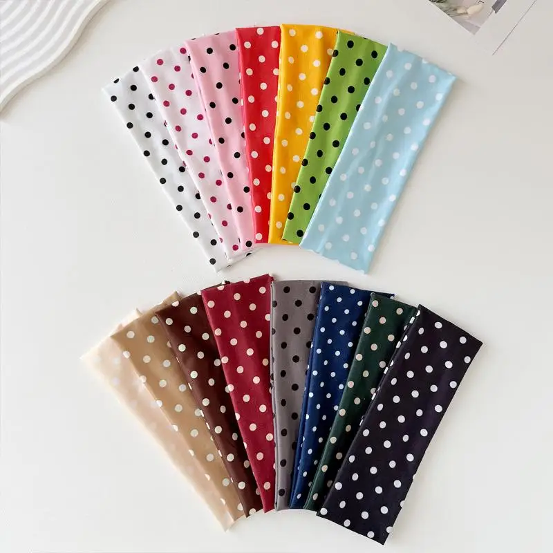 5/8 Stück Polka Dot Sport-Stirnbänder, Modische Make-up-Stirnbänder, Sport- und Fitness-Schweißabsorbierende Haarbänder – Detail 11