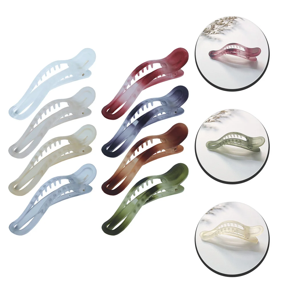 

8pcs Acrylic Matte Jaw Clips For Thick Hair Women Hair Claw Clip Long Wear Bath Face Wash Tool Styling