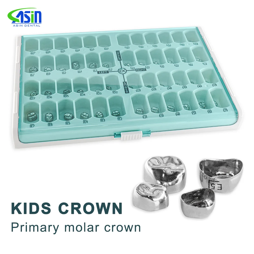 48/96pcs/Box Dental Kid Crowns Preformed Metal Crown Stainless Steel Temporary Primary Molar Stainless Steel Dentistry Materials