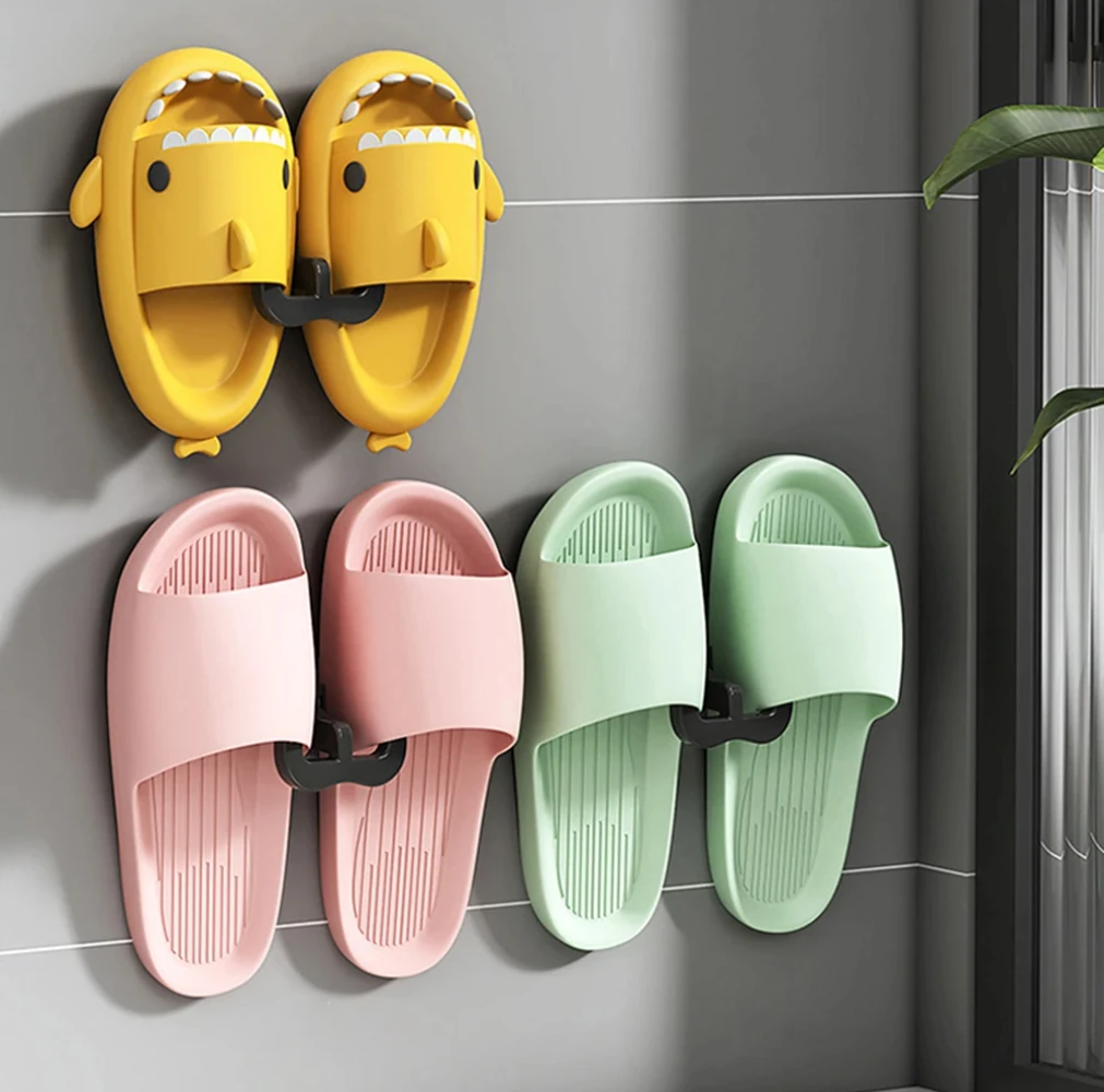 U-shaped Slipper Rack Wall Mounted Perforated Toilet Drainage Storage Rack Bathroom Wall Storage Sandal Rack Bathroom 2025