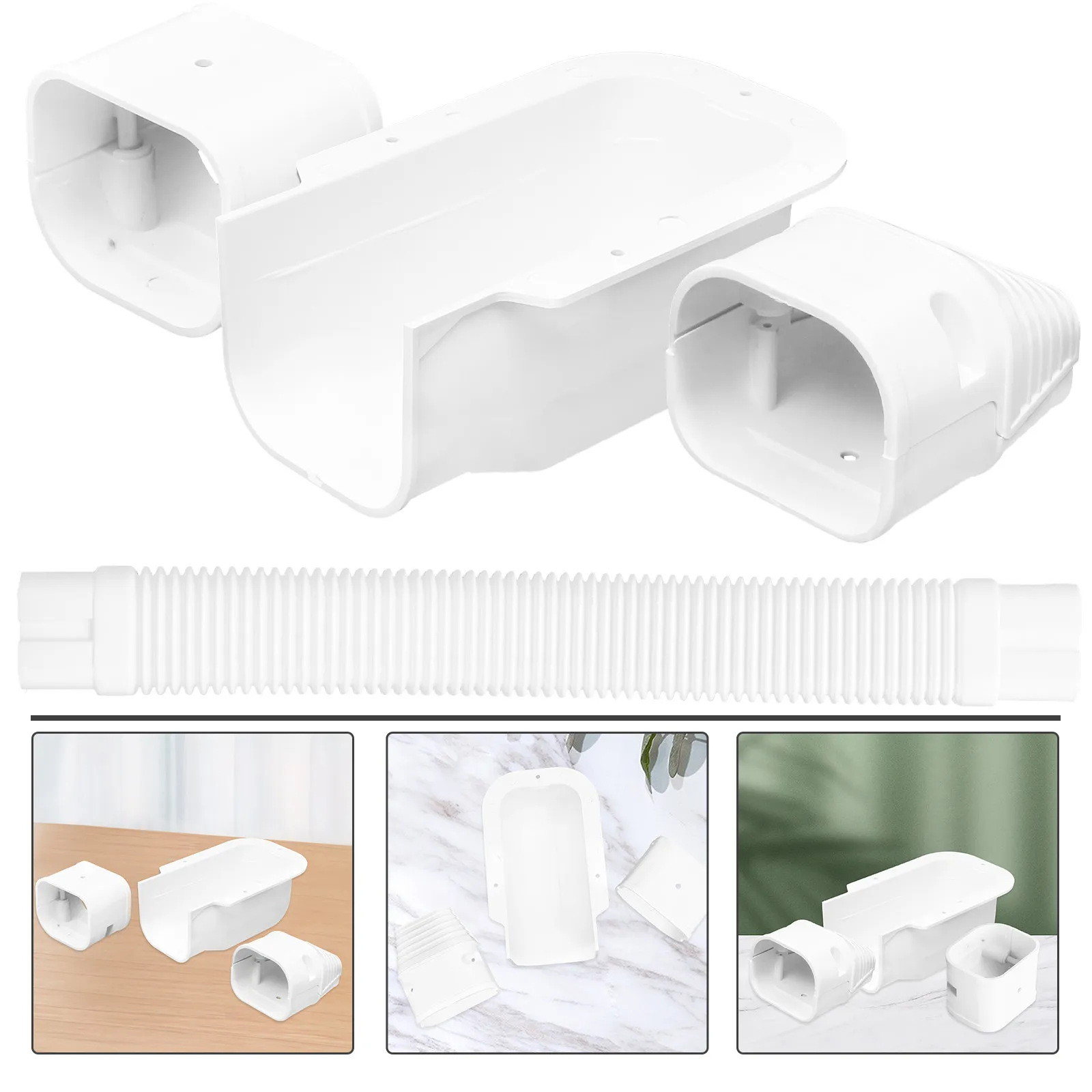 1Set Tubing Cover for Mini Split Air Conditioner Heavy Duty Plastic Line Set Cover Ac Pipe Protector Modern Home Decor view 4