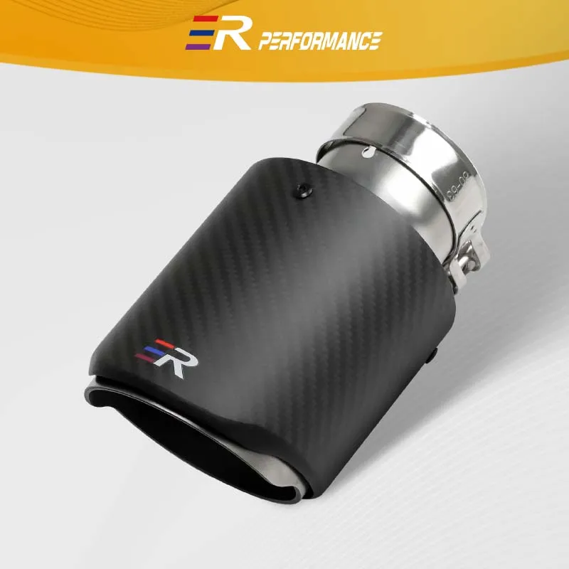

ER performance Muffler Tip Matte Carbon Fiber Rear Nozzles Universal Tailpipe Exhaust Pipe