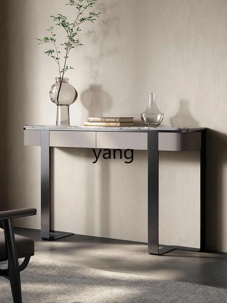 Yjq Entrance Cabinet Household Affordable Luxury Style Wall a Long Narrow Table Living Room Villa Natural Marble