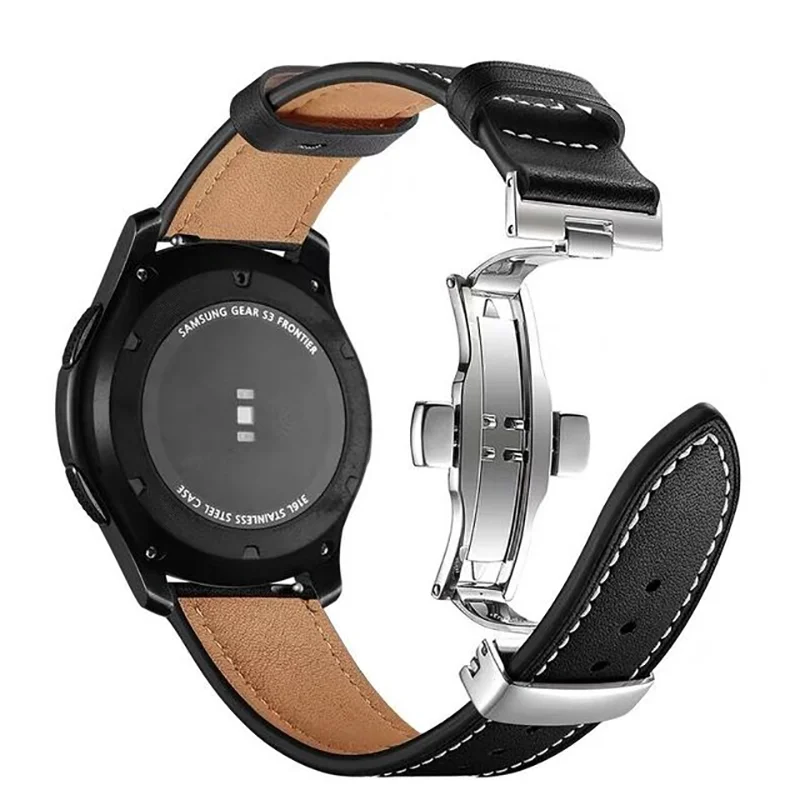 20mm 22mm Leather Band For Samsung Galaxy watch 4 Classic/5/5 pro/6 43mm 47mm/42mm/46mm 40 44mm bracelet Huawei GT/2/3 Pro strap