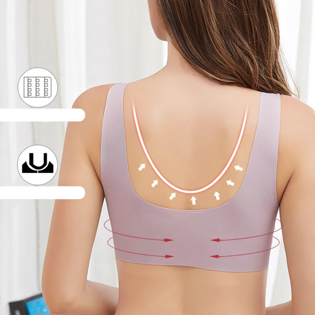 

No Steel Ring Bra Pink 3xl One-Piece Seamless Front Buckle Bra Women Comfortable Soft Material Breathable Underwear Lingerie