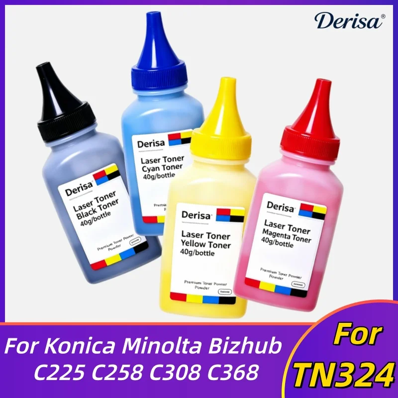 40g/pc TN324 Toner Powder For Konica Minolta Bizhub C225 C258 C308 C368 Toner Refill Japan Compatible Copier Toner