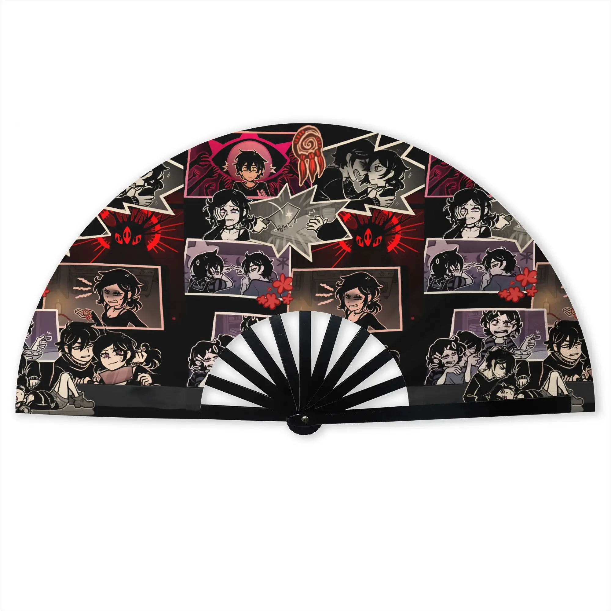 Classic A-Andys L-Leyleys Stylish Hand Fan Men Hot  Printed Polyester Fan Vintage Costume Prop Folding Fans For Dancing Gift