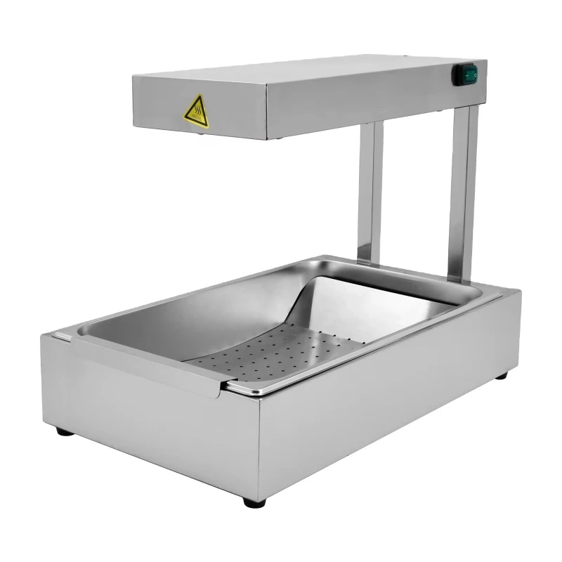 

High quality commercial potato chip heater stainless steel food hot light frying heating lamp electric chip display heater