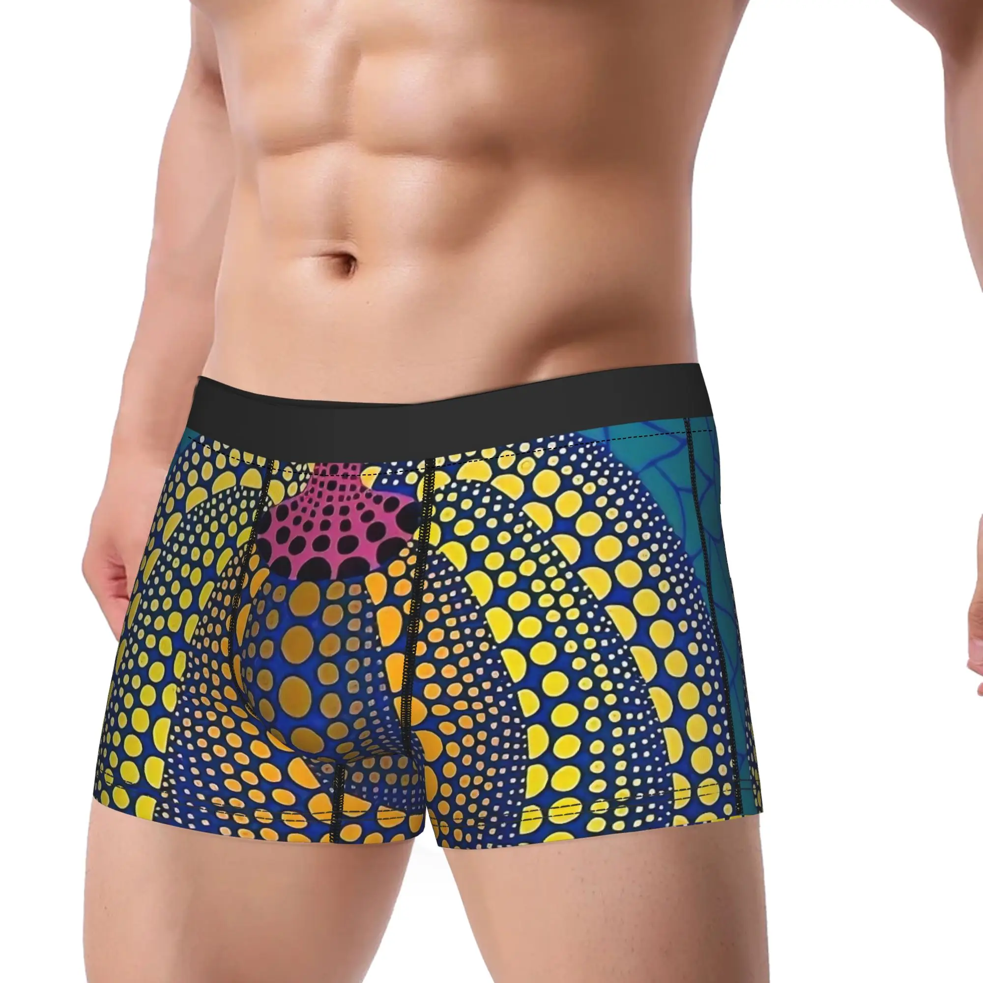 Men Y-Yayoi Kusama Pumpkin Long Underwear  Humor Boxer Briefs Shorts Panties Male Polyester Underpants M-XXL